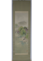 湖畔春雨図